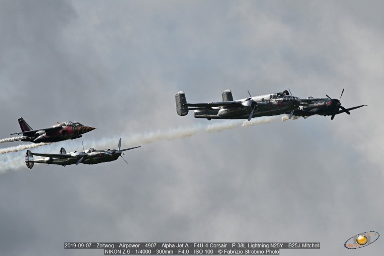 2019-09-07 - Zeltweg - Airpower - 4907 - Alpha Jet A - F4U-4 Corsair - P-38L Lightning N25Y - B25J Mitchell.jpg