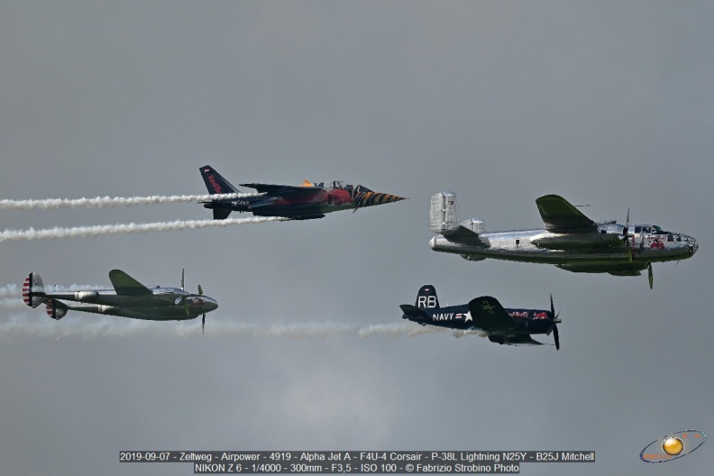 2019-09-07 - Zeltweg - Airpower - 4919 - Alpha Jet A - F4U-4 Corsair - P-38L Lightning N25Y - B25J Mitchell.jpg