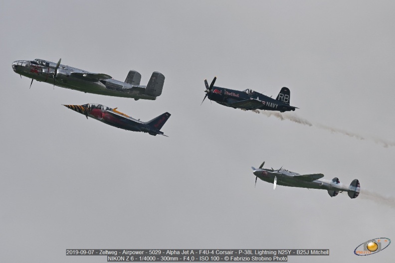 2019-09-07 - Zeltweg - Airpower - 5029 - Alpha Jet A - F4U-4 Corsair - P-38L Lightning N25Y - B25J Mitchell.jpg